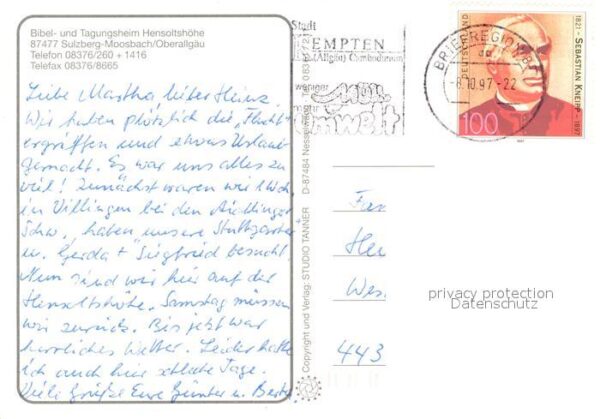 Moosbach Sulzberg Bibel- und Tagungsheim Hensoltshöhe All – Bild 2