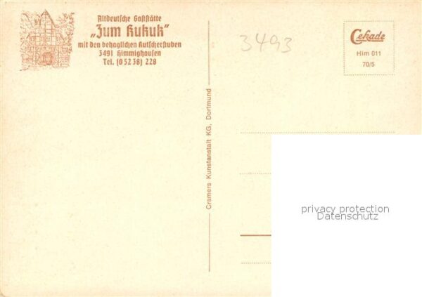 Himmighausen Altdeutsche Gaststätte Zum Kukuk Kutsch – Bild 2