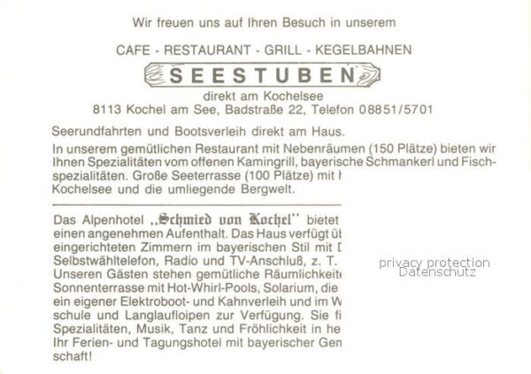 Kochel See Cafe Restaurant Seestuben Kaminzimmer T – Bild 2