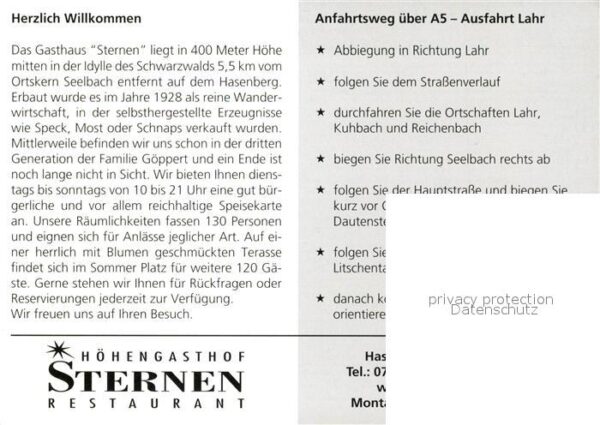 Seelbach Schutter Höhengasthof Sternen Restaurant – Bild 2