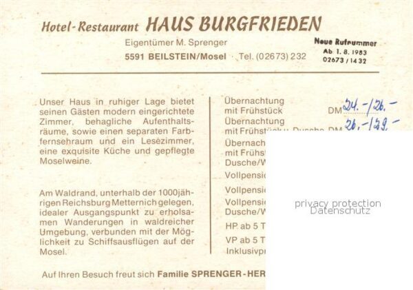Beilstein Mosel Hotel Restaurant Haus Burgfrieden – Bild 2