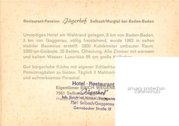 Selbach Gaggenau Restaurant Pension Jägerhof im Murgtal – Bild 2