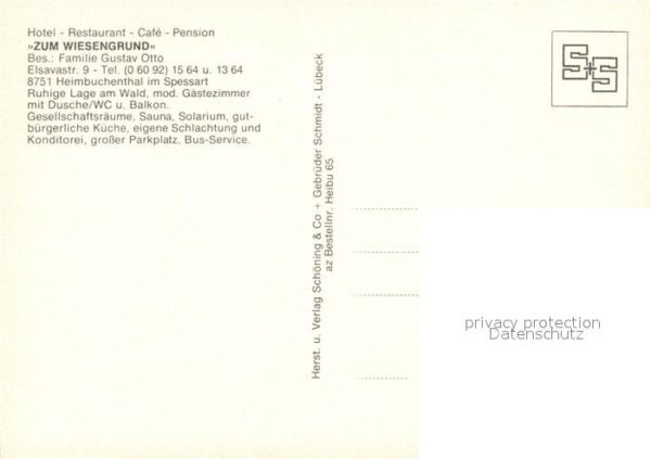Heimbuchenthal Hotel Restaurant Cafe Pension Zum Wiese – Bild 2