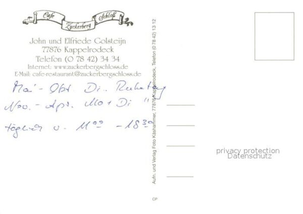 Kappelrodeck Cafe Zuckerberg Schloss Terrasse – Bild 2