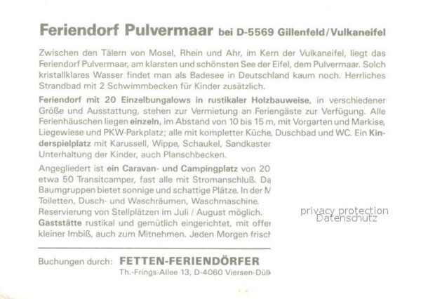 Gillenfeld Campingplatz Ferienbungalows Feriendorf – Bild 2