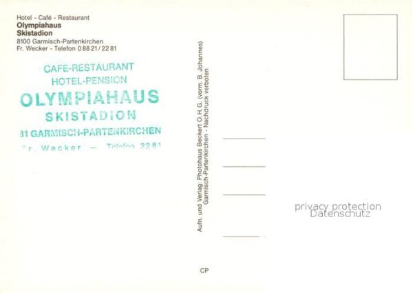 Garmisch-Partenkirchen Hotel Cafe Restaurant Olympiahaus Skist – Bild 2