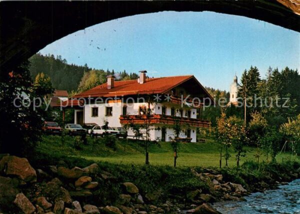 Bayerisch Eisenstein Haus Grenzwald Partie am Fluss Brückenb