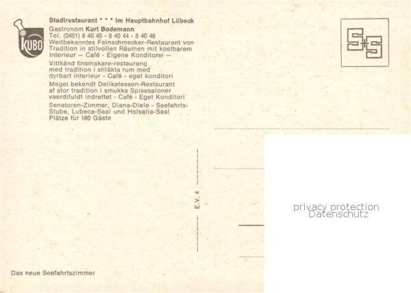 Luebeck Stadtrestaurant Seefahrtszimmer – Bild 2