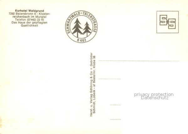 Klosterreichenbach Kurhotel Waldgrund Murgtal Schwarzwald – Bild 2