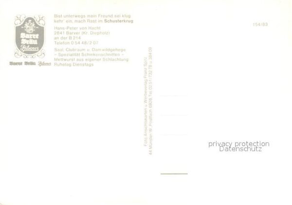 Barver Gaststätte Restaurant Schusterkrug Wild – Bild 2