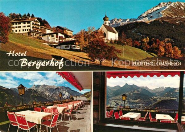Bartholomaeberg Vorarlberg Hotel Bergerhof Terrasse Gaststube