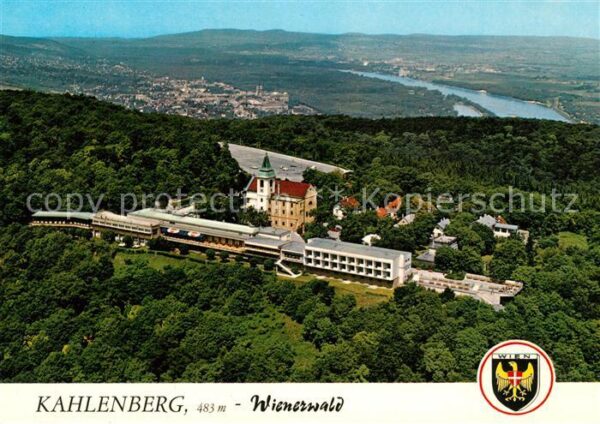 Kahlenberg Wien Fliegeraufnahme mit Klosterneuburg und