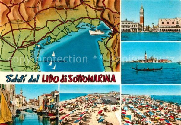 Lido di Sottomarina Teilansicht Gondel Brücke Strandpartien