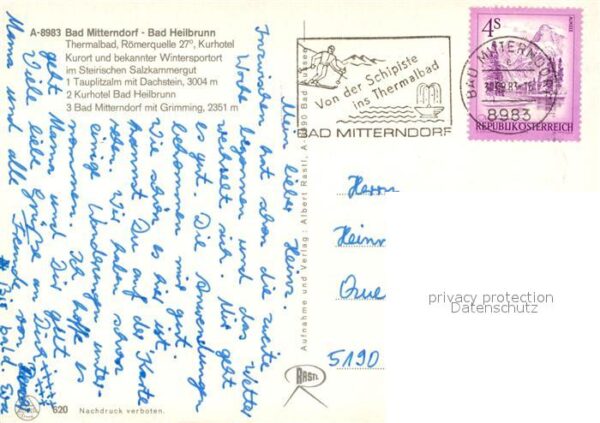 Bad Mitterndorf mit Grimming Kurhotel Bad Heilbrunn Tau – Bild 2