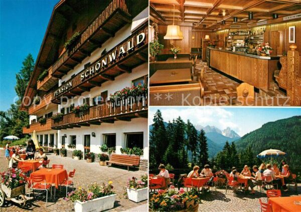Welschnofen Pension Schönwald Gastraum Terrasse