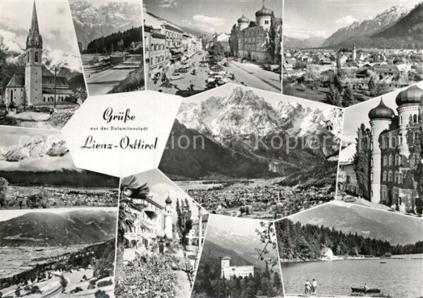Lienz Tirol Teilansichten Kirche Schloss Alpenpanor