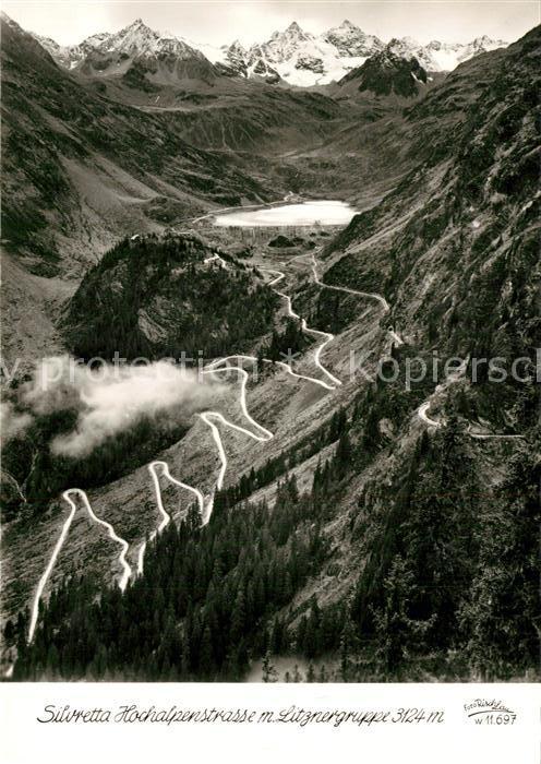 Silvretta-Hochalpenstrasse Gebirgspass mit Litznergruppe Alpen