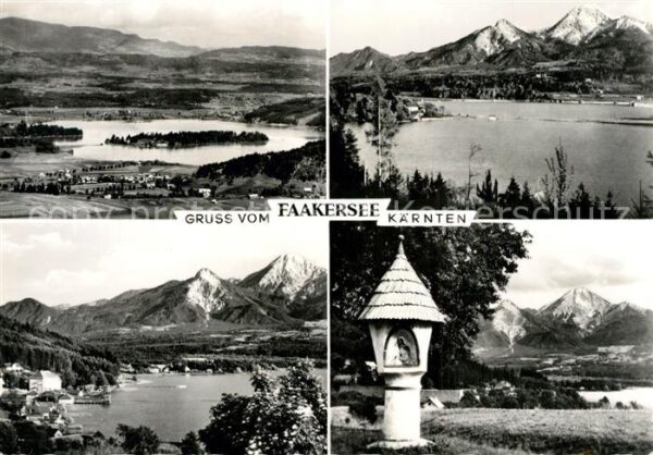 Faakersee Panorama Alpen Bildstock