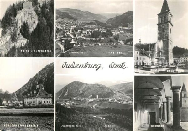 Judenburg Steiermark Ruine Lichtenstein Stadtblick Stadtturm