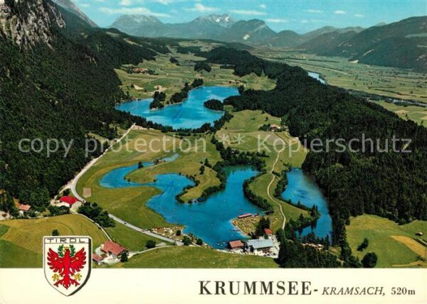 Kramsach Krummsee mit Inntal und Kaisergebirge F