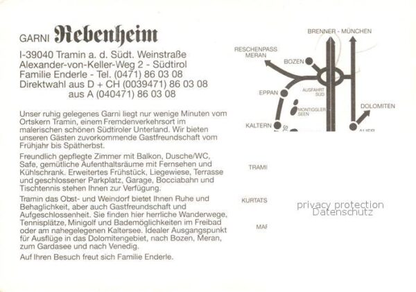 Tramin Weinstrasse  Garni Rebenheim – Bild 2