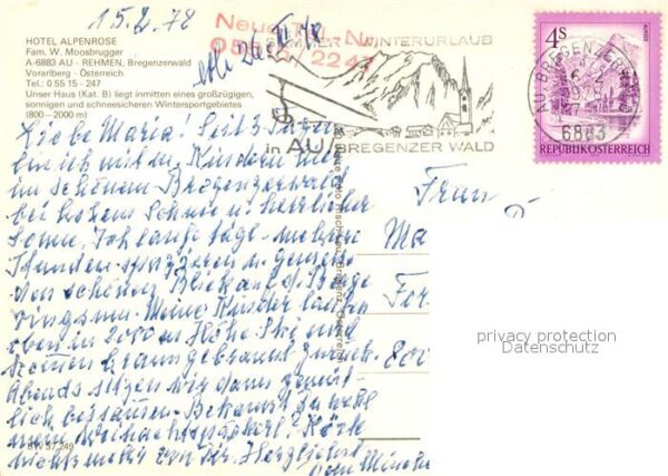 Au Rehmen Hotel Alpenrose Wintersportplatz Bregen – Bild 2