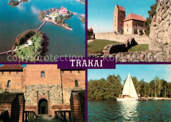 Trakai Insel Fliegeraufnahme Burg Zugbrücke Ki