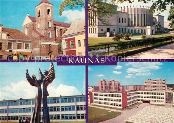 Kaunas Kowno Kirche Skulptur Gebäude Hochhäuser