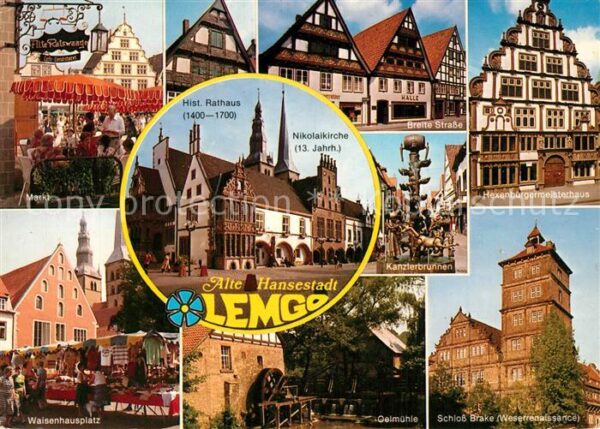 Lemgo Markt Waisenhausplatz Rathaus Kirche Br