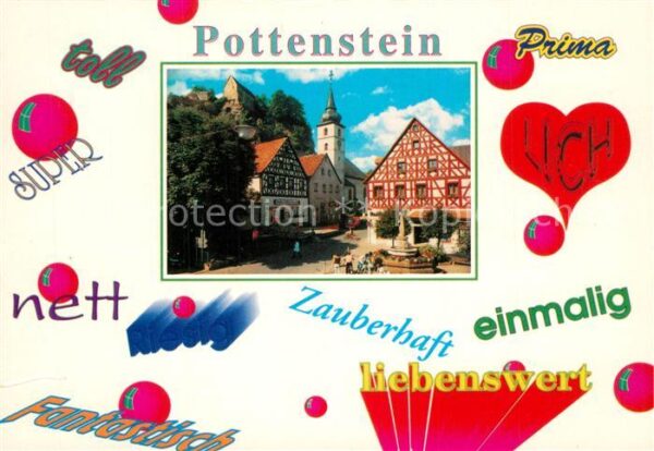 Pottenstein Oberfranken Marktplatz Burg Altstadt Fachwerkhaus B