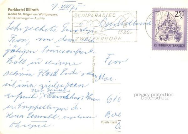 St Gilgen Salzkammergut Parkhotel Billroth Garten Liegewiese – Bild 2