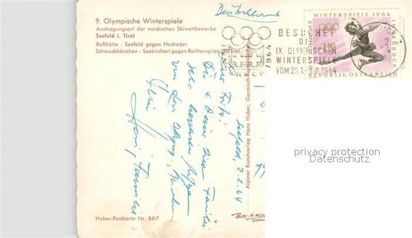 Seefeld Tirol 9. Olympische Winterspiele Nordische Sk – Bild 2