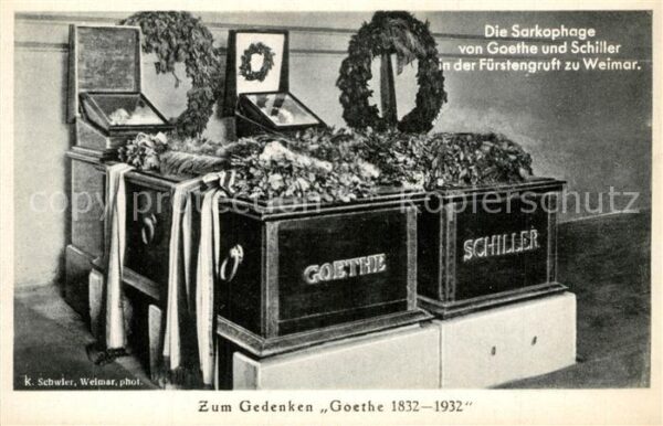Goethe Johann Wolfgang von Schiller Sarkophage Fürstengruft Weimar