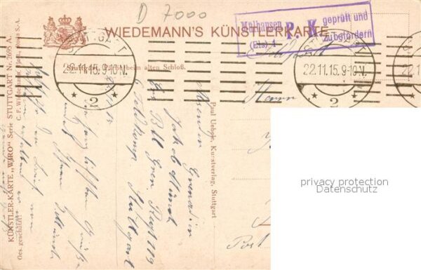 Verlag Wiedemann WIRO Nr. 2695 A Stuttgart Altes Schloss – Bild 2