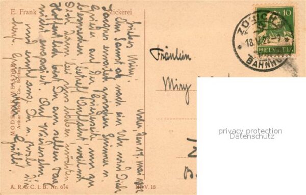 Kuenstlerkarte E. Frank Stickerei – Bild 2