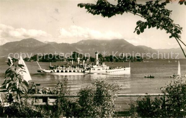 Dampfer Seitenrad Ludwig Fessler Chiemsee Fraueninsel Hoc
