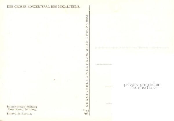 Mozart Wolfgang Amadeus Konzertsaal Mozarteums Salzburg – Bild 2