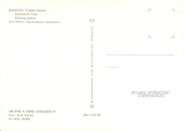 Trachten Ungarn Kalocsa Streichende Frau – Bild 2