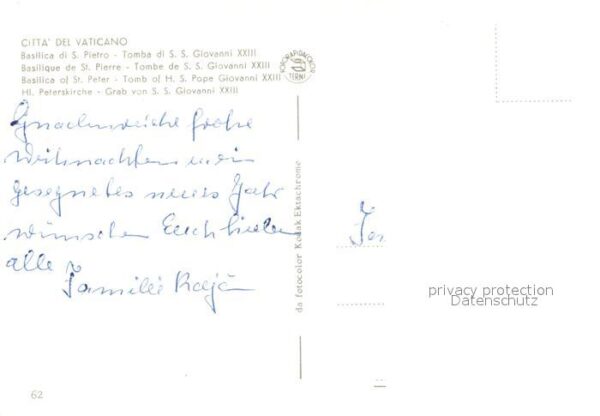 Papst S.S. Giovanni XXIII Basilica S. Pietro – Bild 2