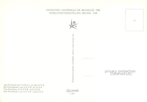 Exposition Universelle Bruxelles 1958 Pavilions USSR USA – Bild 2