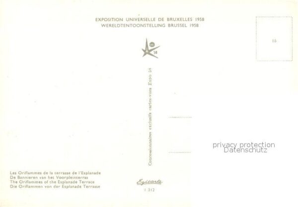 Exposition Universelle Bruxelles 1958 Oriflammes Terrasse de l'Esplanade – Bild 2