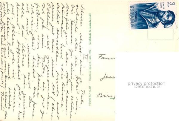Briefmarken auf Postkarte Espana Spanien – Bild 2