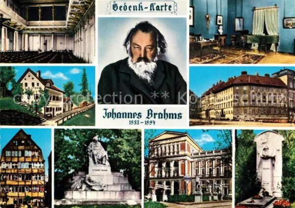 Komponist Johannes Brahms Gedenkkarte