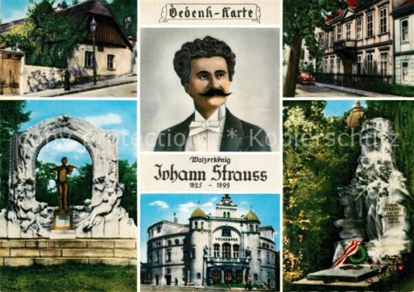 Strauss Johann Gedenkkarte Landhaus Salsmannsdorf Denk