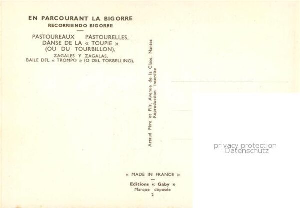 Tanz Taenzer Pastoreaux Pastorelles Danse de la Toup – Bild 2