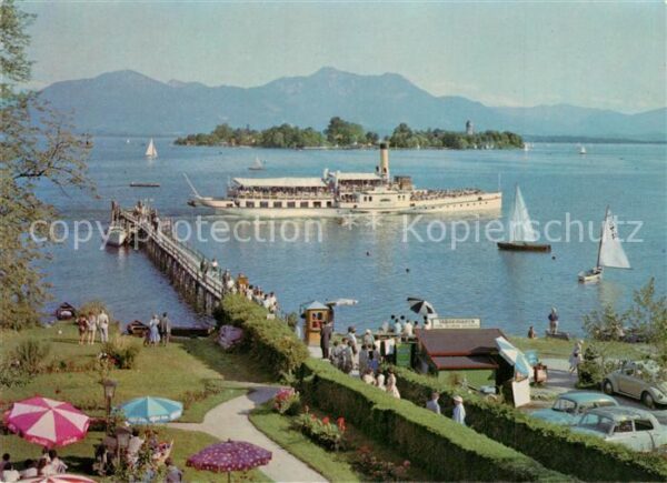 Dampfer Seitenrad Chiemsee Fraueninsel