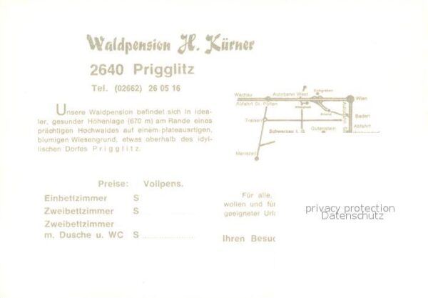 Prigglitz Waldpension Kürner Panorama Garten Gast – Bild 2
