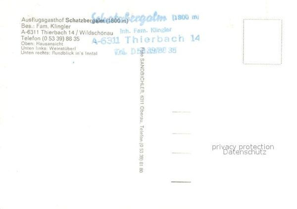 Thierbach Wildschoenau Gasthof Schatzbergalm Gaststube Panoram – Bild 2