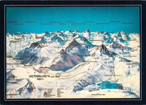 Galtuer Tirol Panoramakarte Silvretta