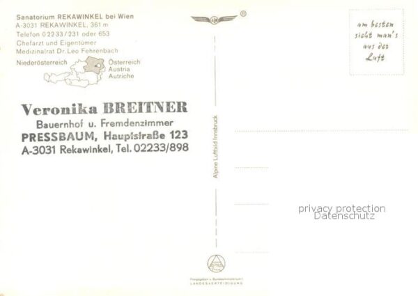 Wien Sanatorium Rekawinkel mit Wienerwald Fl – Bild 2